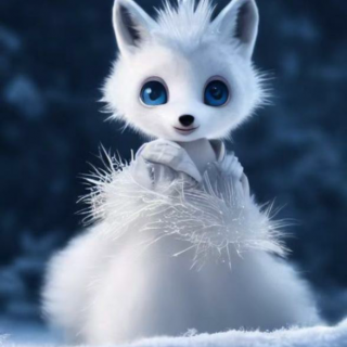小白狐，打扮成雪女王